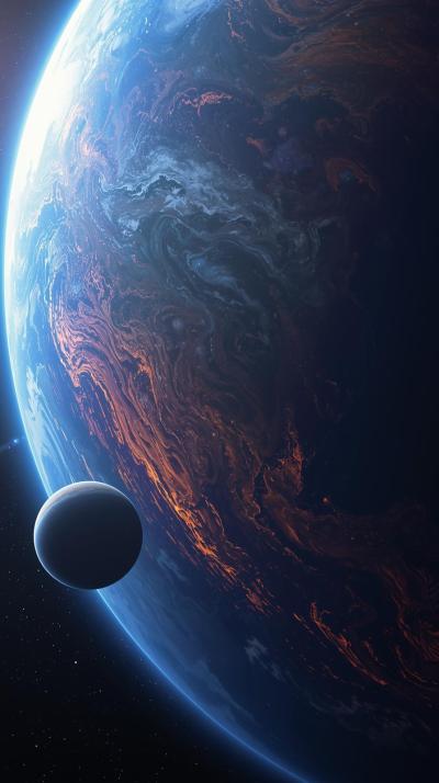 Gas Giant With Swirling Storms