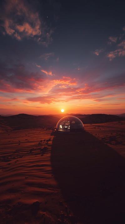 Mars Habitat Dome Sunrise