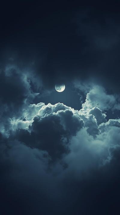 Shadow Of Moon On Clouds