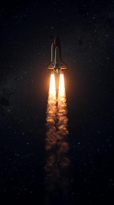 Space Shuttle Launch Trail Stars