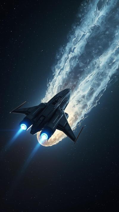 Space Probe Flyby Of Comet