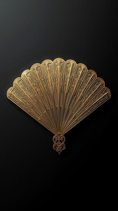 S Fan Motif With Metallic Sheen