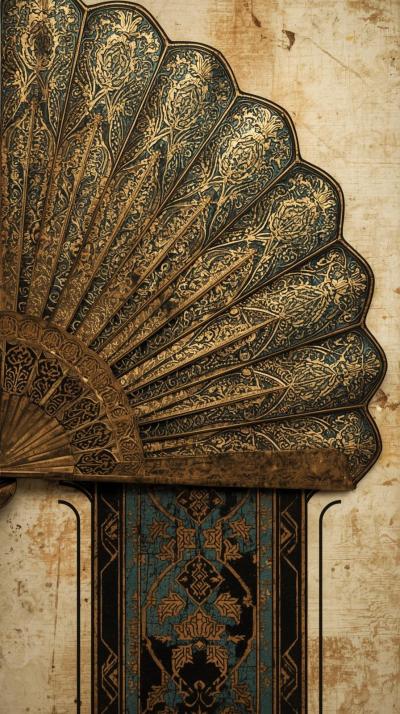 S Fan Motif With Metallic Sheen