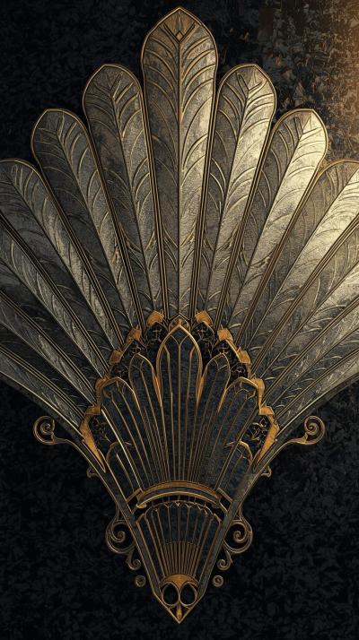 S Fan Motif With Metallic Sheen