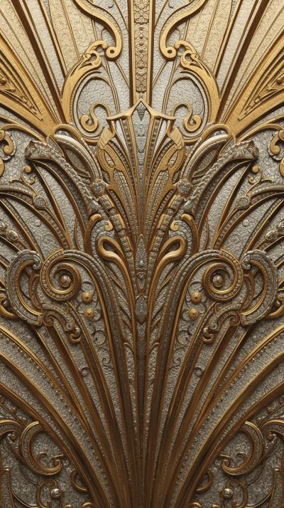 S Fan Motif With Metallic Sheen