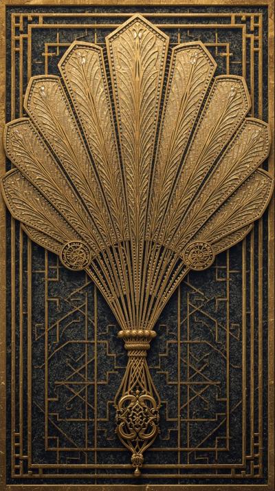 S Fan Motif With Metallic Sheen