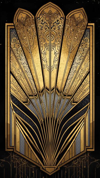 S Fan Motif With Metallic Sheen