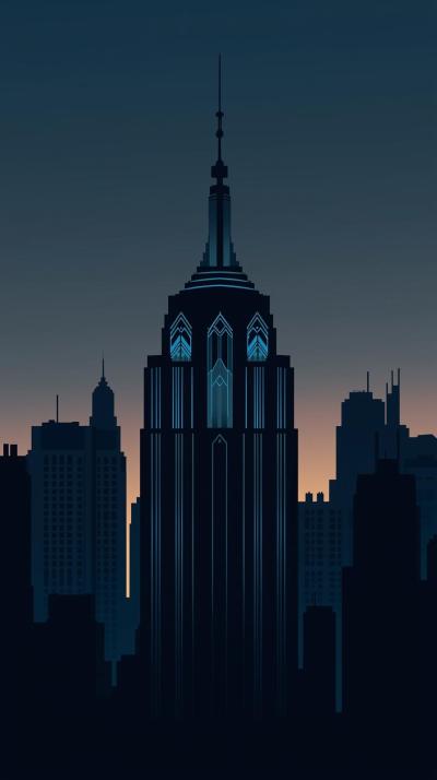 Art Deco Skyline Silhouette