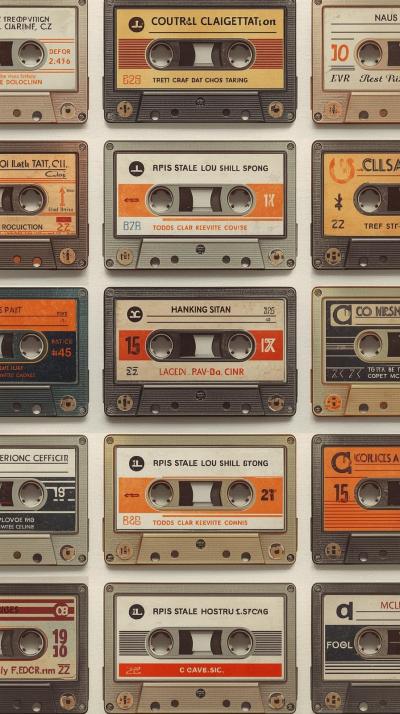 Cassette Tape Label Grid