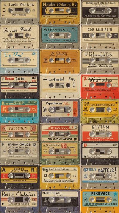 Cassette Tape Label Grid