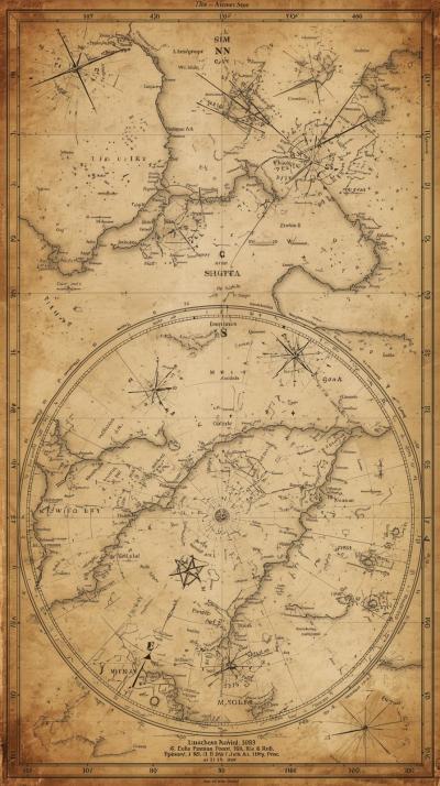 Celestial Star Chart Aged