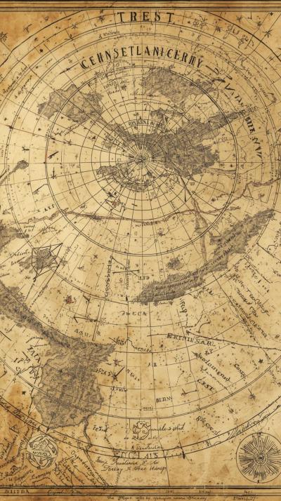 Celestial Star Chart Aged