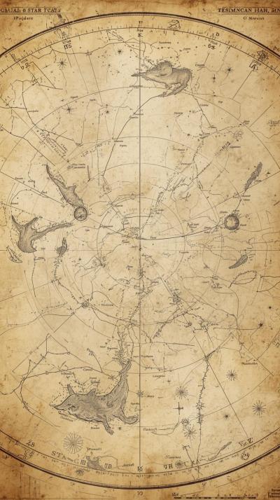 Celestial Star Chart Aged