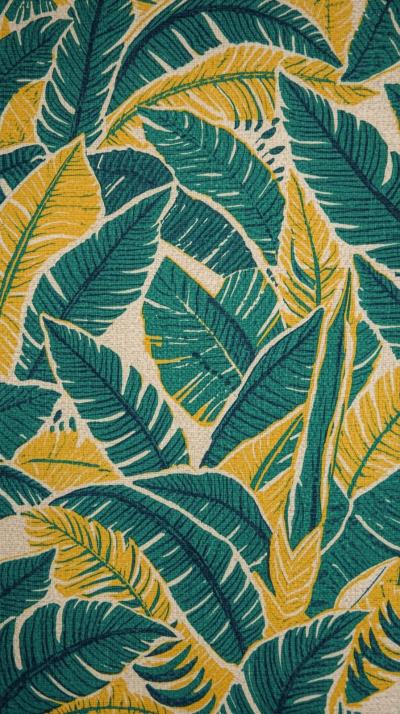 Feed Sack FloRetro Tropical Banana Leavesral Repea