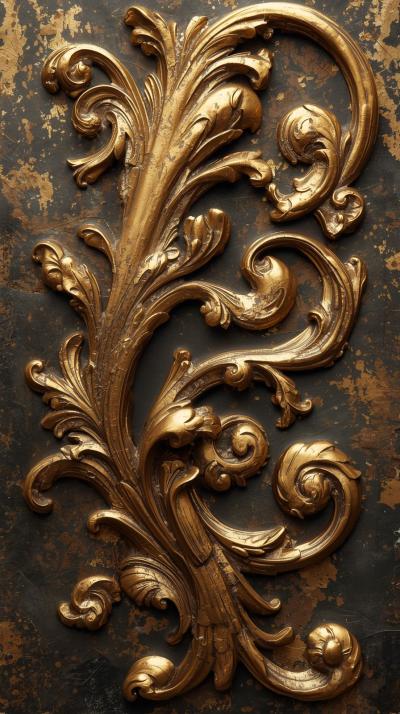 Baroque Scrollwork In Antique Gold