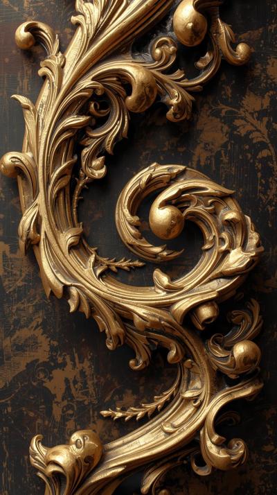 Baroque Scrollwork In Antique Gold