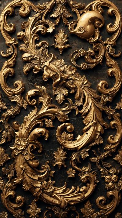 Baroque Scrollwork In Antique Gold