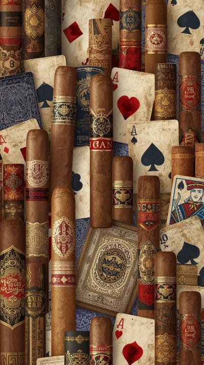 Cigar Band CPlaying Card Backs Ornateollage Luxe