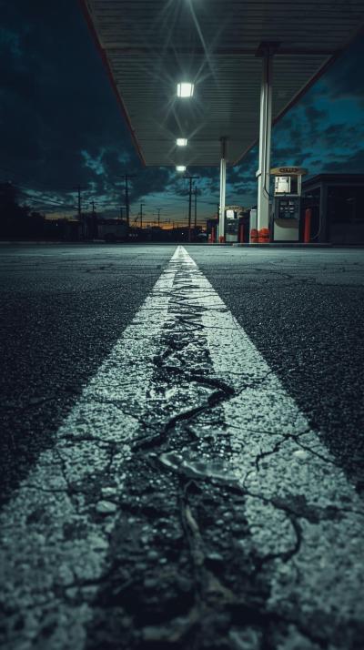 Gas Station Road Map Lines