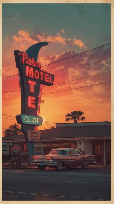 Palm Motel Postcard Vibe