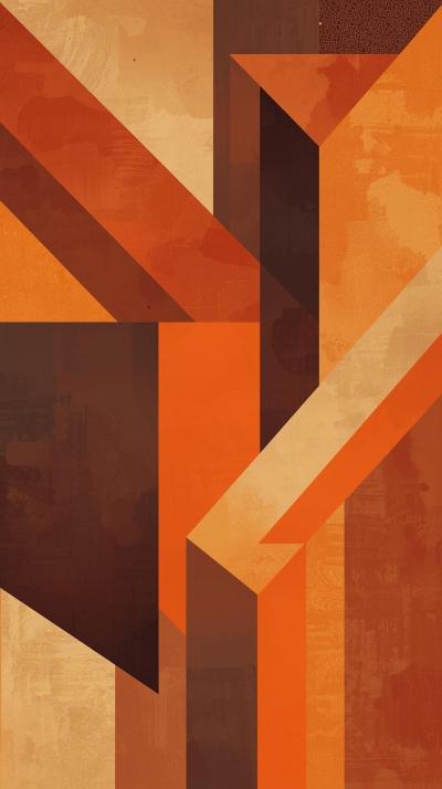 S Orange Brown Geometric Blocks
