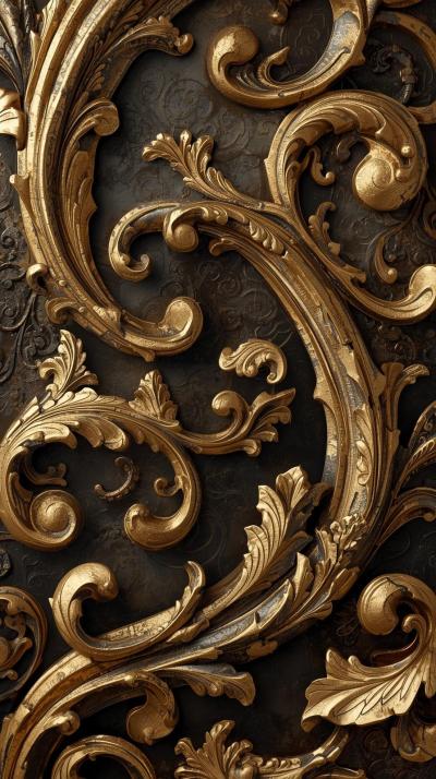 Baroque Scrollwork In Antique Gold