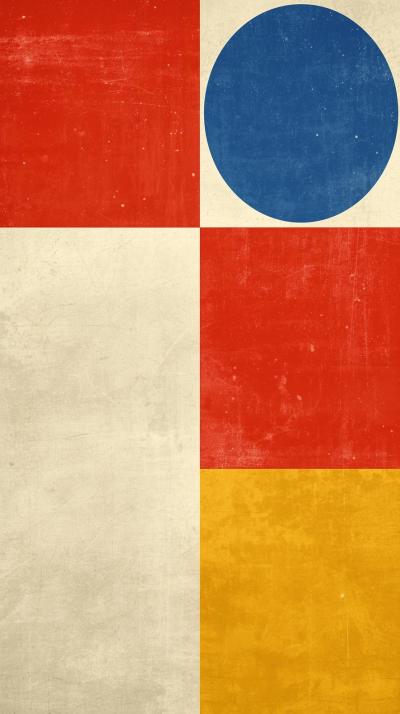 Bauhaus Primary Shapes On Beige