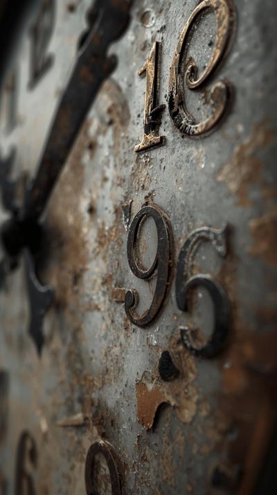 Clockface Numerals Distressed