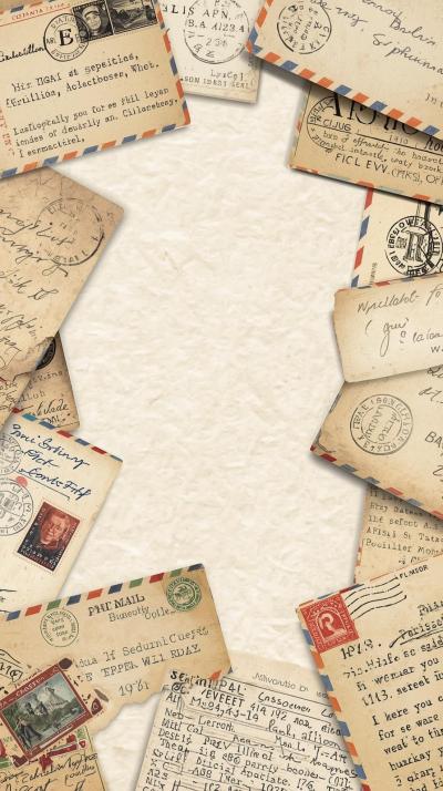 Airmail StripTypewritten Letters Overlappedes Bord