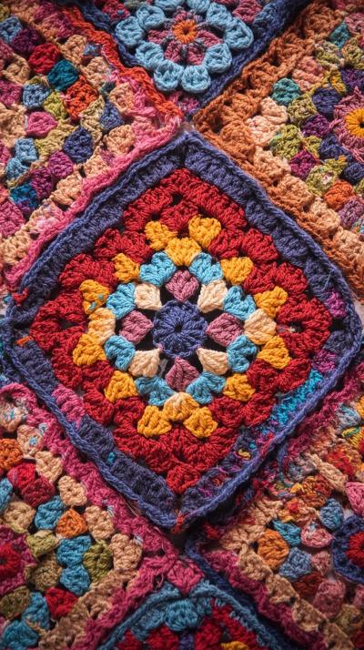 Crochet Granny Square Mosaic