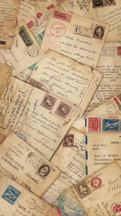 Airmail StripTypewritten Letters Overlappedes Bord