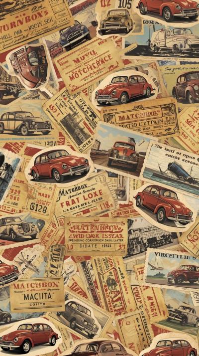 Matchbox LaOld Travel Tickets Scatteredbel Montage