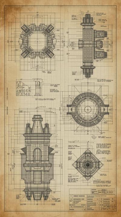Blueprint Schematics Faded