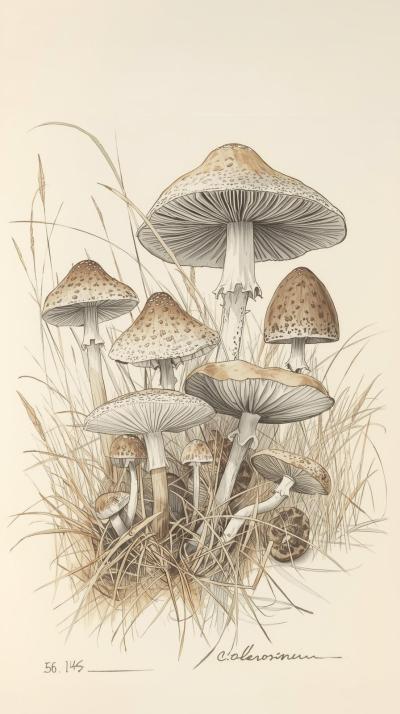 Mushroom Field Notes Sketch