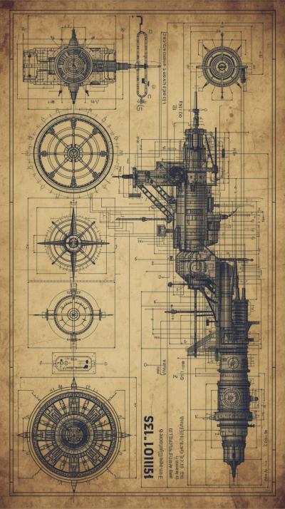 Blueprint Schematics Faded