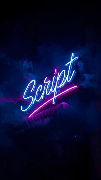 Neon Script Sign Flicker