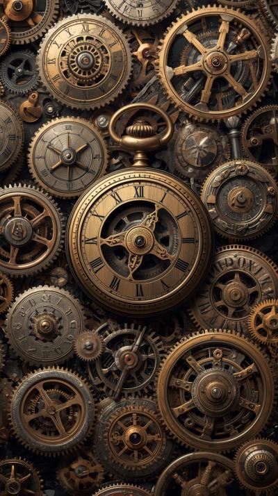 Pocket Watch Gears Pattern