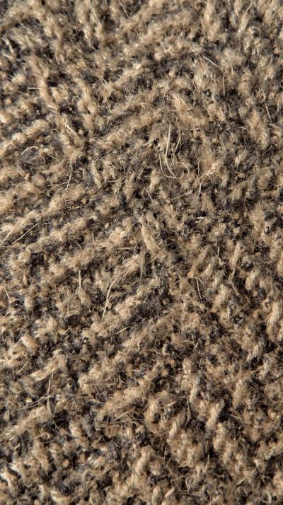 Polka Dots OHerringbone Wool Weave Close Upn Aged