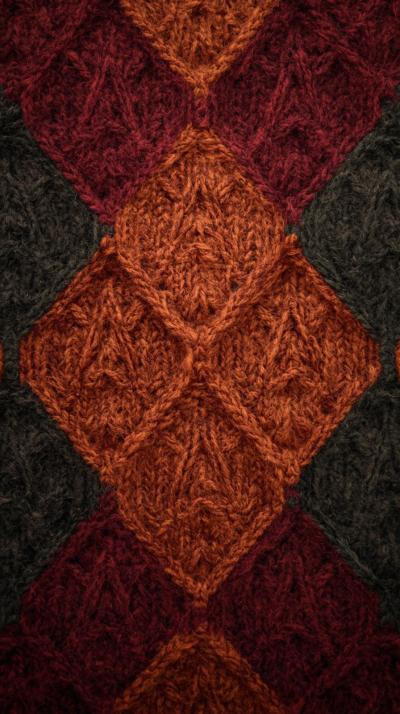Argyle Knit Pattern Cozy