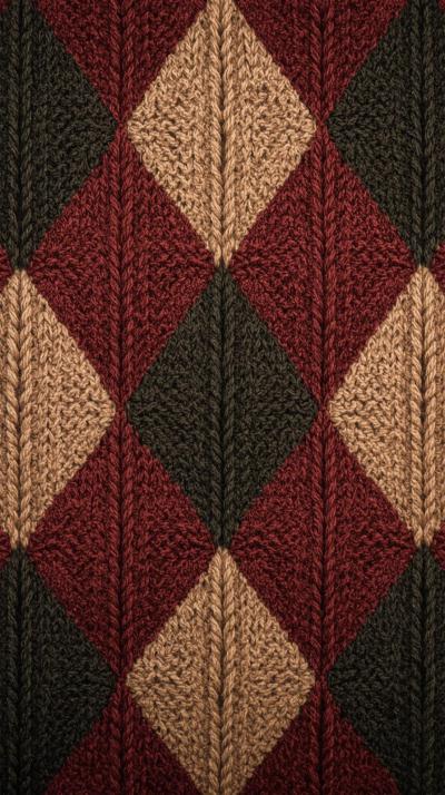 Argyle Knit Pattern Cozy
