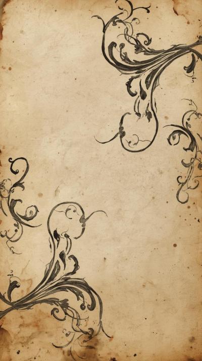 Calligraphy Flourishes On Vellum
