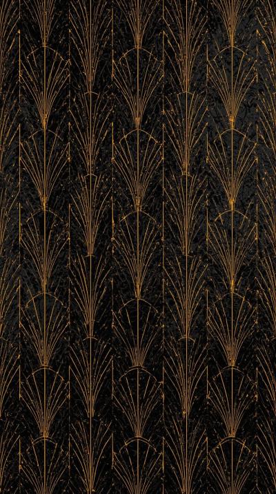Art Deco Gold Geometrics On Ebony