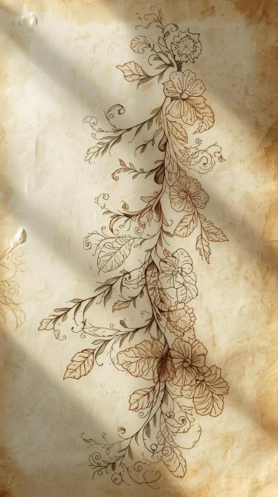Calligraphy Flourishes On Vellum