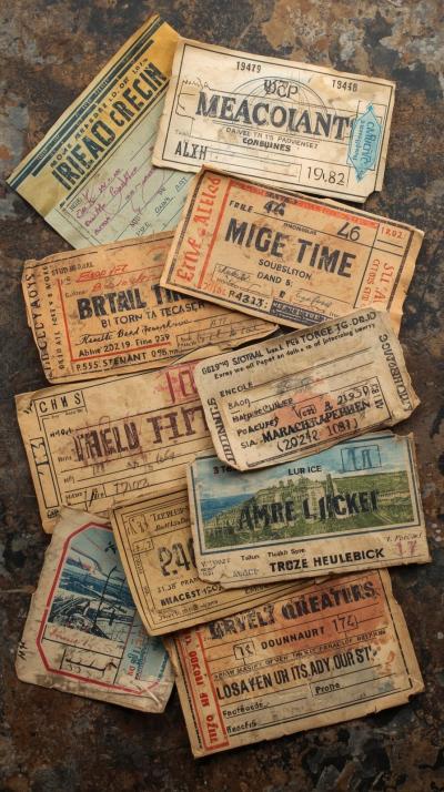 Old Travel Tickets Scattered