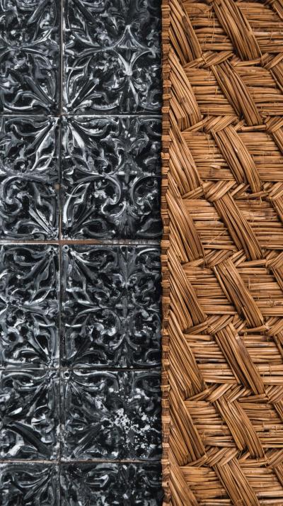 Pressed Tin CRattan Cane Webbing Grideiling Tiles