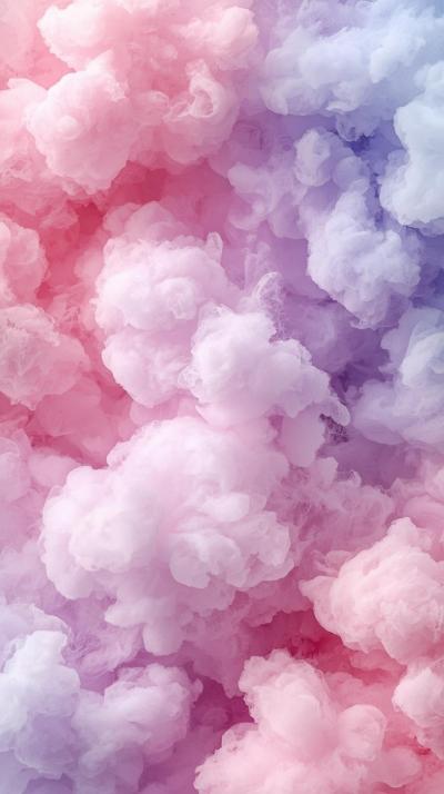Abstract Swirl Clouds In Dreamy Cotton Candy Color