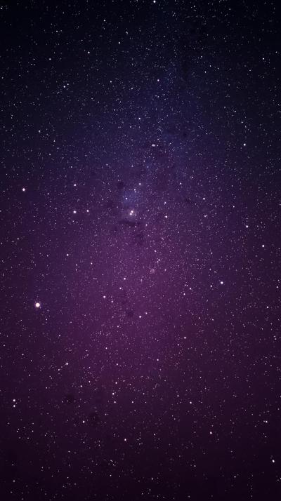 Dark Purple Starry Sky With Glowing Constellations