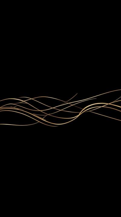 Minimal Line Waves In Gold On Black