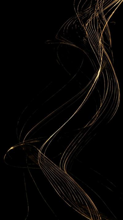 Minimal Line Waves In Gold On Black
