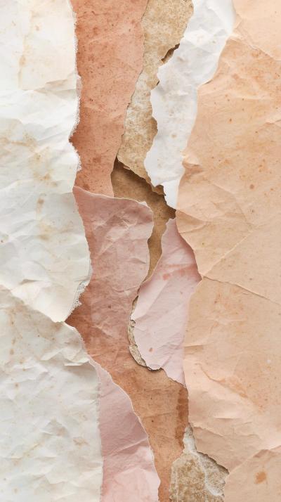 Paper Collage Aesthetic With Torn Edges And Soft T